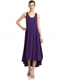 THE LOOKSleevelessA-line silhouetteAsymmetric hemTHE FITAbout 55 from shoulder to longest point of hemTHE MATERIALViscoseCARE & ORIGINDry cleanImportedModel shown is 5'10 (177cm) wearing US size 4. THE LOOKSleevelessA-line silhouetteAsymmetric hemTHE FITAbout 55 from shoulder to longest point of hemTHE MATERIALViscoseCARE & ORIGINDry cleanImportedModel shown is 5'10 (177cm) wearing US size 4.