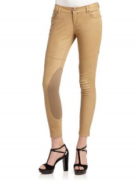 THE LOOKWaistband with belt loopsZip fly with snap closure Five-pocket styleSeam detailsCurved knit panelsTHE FITRise, about 7Inseam, about 26THE MATERIALLambskin leatherCARE & ORIGINClean by leather specialistImportedModel shown is 5'10 (177cm) wearing US size 4. THE LOOKWaistband with belt loopsZip fly with snap closure Five-pocket styleSeam detailsCurved knit panelsTHE FITRise, about 7Inseam, about 26THE MATERIALLambskin leatherCARE & ORIGINClean by leather specialistImportedModel shown is 5'10 (177cm) wearing US size 4.