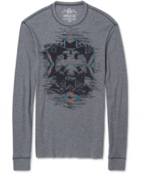 Wear your thermal on the outside with this unique graphic by American Rag. Wear your thermal on the outside with this unique graphic by American Rag.