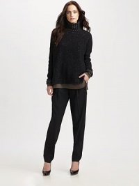 Marled wool knit styled in a slouchy, oversized turtleneck pullover.Wide-rib turtleneckDropped shouldersPullover style60% wool/40% polyamideDry cleanImportedModel shown is 5'9½ (176cm) wearing US size Small. Marled wool knit styled in a slouchy, oversized turtleneck pullover.Wide-rib turtleneckDropped shouldersPullover style60% wool/40% polyamideDry cleanImportedModel shown is 5'9½ (176cm) wearing US size Small.