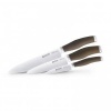 Anolon Bronze Santoprene Cutlery 3-Piece Chef Knife Set