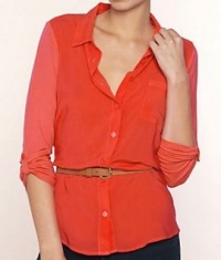 Splendid Shirting Button Down Woven Knit Top, XL, Navy Splendid Shirting Button Down Woven Knit Top, XL, Navy