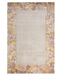 Delight in the bright, swirling border and gorgeous gray ground of this charming Momeni area rug, Hand-tufted and carved by expert artisans using a special blend of the highest-quality Chinese wools, this rug adds exceptional softness to any space. Delight in the bright, swirling border and gorgeous gray ground of this charming Momeni area rug, Hand-tufted and carved by expert artisans using a special blend of the highest-quality Chinese wools, this rug adds exceptional softness to any space.