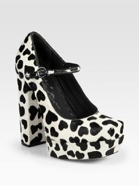 Mary Jane strap and a whimsical heart print enliven this platform design of luxe calf hair. Self-covered heel, 5 (125mm)Covered platform, 1 (25mm)Compares to a 4 heel (100mm)Printed calf hair upperLeather lining and solePadded insoleImportedOUR FIT MODEL RECOMMENDS ordering one size up as this style runs small. Mary Jane strap and a whimsical heart print enliven this platform design of luxe calf hair. Self-covered heel, 5 (125mm)Covered platform, 1 (25mm)Compares to a 4 heel (100mm)Printed calf hair upperLeather lining and solePadded insoleImportedOUR FIT MODEL RECOMMENDS ordering one size up as this style runs small.