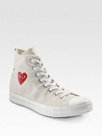 This canvas classic sports an eye-catching heart at the ankle and a contrast stripe at the heel. Rubber toe Lace-up front Painted heart on side Back stripe Padded insole Rubber sole Imported This canvas classic sports an eye-catching heart at the ankle and a contrast stripe at the heel. Rubber toe Lace-up front Painted heart on side Back stripe Padded insole Rubber sole Imported