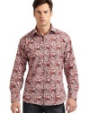THE LOOKSpirited Euro stylingBright paisley print on crisp poplinSignature square buttonsSpread collar with single button at backLong sleeves with button cuffsRibbon trim inside collar, placket and at cuff placketContrast embroidered logo at back yokeTHE MATERIALCottonCARE & ORIGINMachine washImported