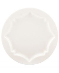 Lenox combines the versatility of whiteware with unique baroque shaping in the Regency Silhouette party plate, featuring glossy white porcelain for every day, any occasion. Lenox combines the versatility of whiteware with unique baroque shaping in the Regency Silhouette party plate, featuring glossy white porcelain for every day, any occasion.
