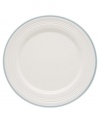 Find style and substance in the Tin Can Alley dinner plate. A blue glaze and concentric grooves – four degrees – give the Lenox dinnerware an understated elegance in versatile bone china.