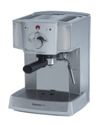Classic espresso taste mixed with a sleek, modern design delivers an incredible cup of your favorite flavors. Stocked with a cup warmer, dual boiler system and built-in grinder, this espresso machine draws out all of the rich notes in espressos, cappuccinos and coffees at the quick touch of a button. 1-year limited warranty. Model 1334.1. Classic espresso taste mixed with a sleek, modern design delivers an incredible cup of your favorite flavors. Stocked with a cup warmer, dual boiler system and built-in grinder, this espresso machine draws out all of the rich notes in espressos, cappuccinos and coffees at the quick touch of a button. 1-year limited warranty. Model 1334.1.