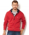 Zip up and get out. This athletic hoodie from Nautica gets you set for fall.