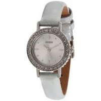 Guess Women's U85135L2 Silver Leather Quartz Watch with White Dial Guess Women's U85135L2 Silver Leather Quartz Watch with White Dial