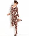 Stay warm with a little help from an old friend. These footie pajamas by Briefly Stated feature an adorable all-over brown sock monkey print.