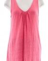 Eileen Fisher Rose Linen Jersey Round V-Neck Sleeveless Tunic Shirt Top Small