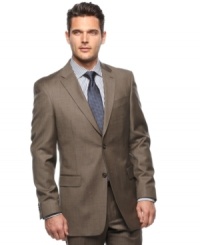 In a great neutral palette, this Tommy Hilfiger slim-fit suit becomes a seasonless style for the office and beyond. In a great neutral palette, this Tommy Hilfiger slim-fit suit becomes a seasonless style for the office and beyond.