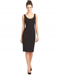 THE LOOKTailored in soft, smooth, stretch ponte knitScoopneckSleevelessShaped seamsBack zipperCenter back ventTHE FITAbout 39 from shoulder to hemTHE MATERIAL69% viscose/25% nylon/6% spandexFully linedCARE & ORIGINDry cleanImported of Italian fabricModel shown is 5'9½ (176cm) wearing US size Small. THE LOOKTailored in soft, smooth, stretch ponte knitScoopneckSleevelessShaped seamsBack zipperCenter back ventTHE FITAbout 39 from shoulder to hemTHE MATERIAL69% viscose/25% nylon/6% spandexFully linedCARE & ORIGINDry cleanImported of Italian fabricModel shown is 5'9½ (176cm) wearing US size Small.