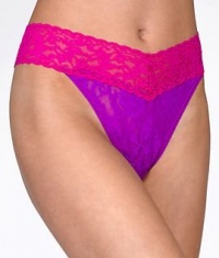 Hanky Panky Signature Lace Colorplay Original Rise Thong, One Size, Hot Lilac / Pink Hanky Panky Signature Lace Colorplay Original Rise Thong, One Size, Hot Lilac / Pink