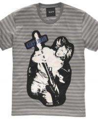 Rock out your style to the tune of Kurt Cobain's guitar with this T shirt from RIFF. Rock out your style to the tune of Kurt Cobain's guitar with this T shirt from RIFF.