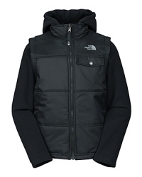 From The North Face®, a cleverly embellished quilted vest with knit sleeve insets for a just-right layer for those in-between autumn days. From The North Face®, a cleverly embellished quilted vest with knit sleeve insets for a just-right layer for those in-between autumn days.