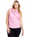 Jones New York Women's Plus-Size Sleeveless Easy Care Blouse, New Pink, 18W