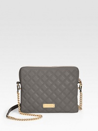Slip your iPad® into this demure bag crafted from luxe quilted leather and finished with a chic chain strap.Leather and chain shoulder strap, 18 dropTop zip closureOne inside zip pocketRemovable snap-on insertLinen lining10¼W X 8¼H X 1¼DImportedPlease note: iPad® not included Slip your iPad® into this demure bag crafted from luxe quilted leather and finished with a chic chain strap.Leather and chain shoulder strap, 18 dropTop zip closureOne inside zip pocketRemovable snap-on insertLinen lining10¼W X 8¼H X 1¼DImportedPlease note: iPad® not included