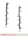 GUESS Glass Pearl Drop Earrings, SILVER