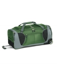 Load up on either side of this versatile bag with two side-load compartments that easily fit in all of the essentials. Easy-glide wheels, sure grip handles and a front quick-access pocket ensure convenience on every trip. 5-year warranty. Load up on either side of this versatile bag with two side-load compartments that easily fit in all of the essentials. Easy-glide wheels, sure grip handles and a front quick-access pocket ensure convenience on every trip. 5-year warranty.