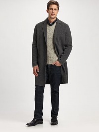 A cold weather essential that is well suited to layer over your office or formal attire, handsomely crafted in a luxurious wool and nylon blend for superior fit and comfort.Button-frontChest welt, waist flap pocketsRear ventAbout 38 from shoulder to hem90% wool/10% nylonDry cleanImported A cold weather essential that is well suited to layer over your office or formal attire, handsomely crafted in a luxurious wool and nylon blend for superior fit and comfort.Button-frontChest welt, waist flap pocketsRear ventAbout 38 from shoulder to hem90% wool/10% nylonDry cleanImported