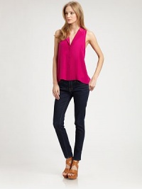 Vibrant silk and a chic hi-lo hem update this sleeveless essential.Foldback collarConcealed placketSleevelessHi-lo hemAbout 23 from shoulder to hemSilkDry cleanImportedModel shown is 5'9 (177cm) wearing US size Small. Vibrant silk and a chic hi-lo hem update this sleeveless essential.Foldback collarConcealed placketSleevelessHi-lo hemAbout 23 from shoulder to hemSilkDry cleanImportedModel shown is 5'9 (177cm) wearing US size Small.