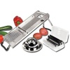 Winco Stainless Steel Mandoline Slicer Set with Hand Guard
