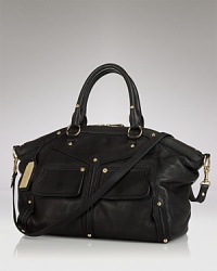 A classic leather Lauren Ralph Lauren satchel is always appropriate. Carry it by the handles to the office, or on weekends, toss it over your shoulder with denim. A classic leather Lauren Ralph Lauren satchel is always appropriate. Carry it by the handles to the office, or on weekends, toss it over your shoulder with denim.