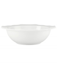 Lenox combines the versatility of whiteware with unique baroque shaping in the Regency Silhouette all-purpose bowl, featuring glossy white porcelain for every day, any occasion. Lenox combines the versatility of whiteware with unique baroque shaping in the Regency Silhouette all-purpose bowl, featuring glossy white porcelain for every day, any occasion.