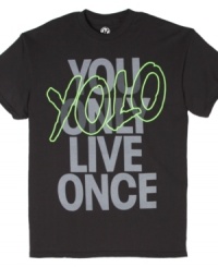 Get in the fast lane with this You Only Life Once t-shirt from Hybrid. Get in the fast lane with this You Only Life Once t-shirt from Hybrid.