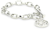 T Tahari Essential Silver Tone Bracelet with Open Work Circle Charm Bracelet T Tahari Essential Silver Tone Bracelet with Open Work Circle Charm Bracelet
