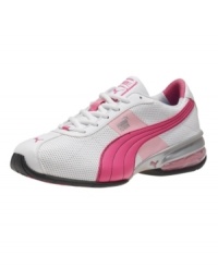 Puma's Cell Turin Sneakers help you keep your cool when you burn up the road thanks to their breathable perforated details, comfortable construction and high-tech sole. Puma's Cell Turin Sneakers help you keep your cool when you burn up the road thanks to their breathable perforated details, comfortable construction and high-tech sole.
