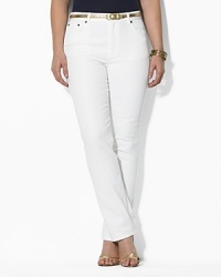 The essential Tanya jean, rendered in a classic straight-leg silhouette with a hint of stretch for stylish comfort. The essential Tanya jean, rendered in a classic straight-leg silhouette with a hint of stretch for stylish comfort.