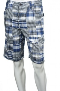 Izod (Madras Shorts) Twill Plaids (Small) Madras (blue, black and white) Flat Front Walking Shorts Izod (Madras Shorts) Twill Plaids (Small) Madras (blue, black and white) Flat Front Walking Shorts