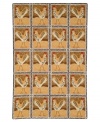 Start every day the right way with this playful rug, featuring a delightful design of French hens across light tan ground. Plush wool is hooked by hand to a cotton backing for lasting durability and softness. (Clearance)