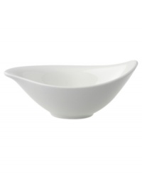 Fresh modern from Villeroy & Boch dinnerware. This dip or salad bowl is made of sheer white china in leaf form that inspires naturally harmonious dining. A soft fluidity and radiant glaze give it quiet elegance and lasting appeal. Fresh modern from Villeroy & Boch dinnerware. This dip or salad bowl is made of sheer white china in leaf form that inspires naturally harmonious dining. A soft fluidity and radiant glaze give it quiet elegance and lasting appeal.