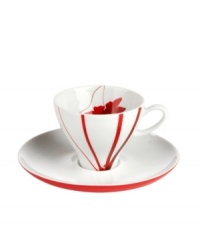 Sprinkle your table with vibrant red flowers with the light and breezy Pure Red espresso cup and saucer from Mikasa. The classic shape makes this dinnerware and dishes collection ideal for everyday use while the airy, organic design also makes a festive dinner party set. Sprinkle your table with vibrant red flowers with the light and breezy Pure Red espresso cup and saucer from Mikasa. The classic shape makes this dinnerware and dishes collection ideal for everyday use while the airy, organic design also makes a festive dinner party set.