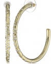 Nine West HOOP THERE IT IS Gold-Tone Crystal Pave C Hoop Earrings