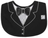 Frenchie Mini Couture Tuxedo Bib with 3D Applique, Black Frenchie Mini Couture Tuxedo Bib with 3D Applique, Black