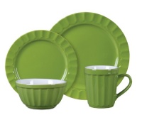 Gibson Montcrest 16-Piece Stoneware Dinnerware Set, Green Gibson Montcrest 16-Piece Stoneware Dinnerware Set, Green