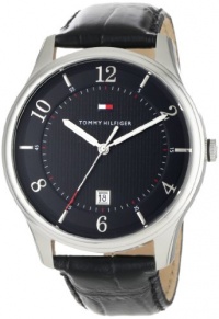 Tommy Hilfiger Men's 1710281 Classic Black Croco Embossed Strap Watch