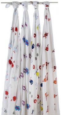 aden + anais 4 Count 100% Cotton Muslin Swaddles, Monster Mash aden + anais 4 Count 100% Cotton Muslin Swaddles, Monster Mash