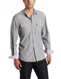 Arnold Zimberg Men's Striped Long Sleeve Button Down Shirt Arnold Zimberg Men's Striped Long Sleeve Button Down Shirt