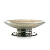 Recalling the distinctive look of Florentine alabaster, carefully mouth-blown glass is swirled with white details and finished with an iridescent glaze to form this striking serveware collection from Arte Italica. Made by hand in Italy, each piece is edged in ornate pewter beading. Recalling the distinctive look of Florentine alabaster, carefully mouth-blown glass is swirled with white details and finished with an iridescent glaze to form this striking serveware collection from Arte Italica. Made by hand in Italy, each piece is edged in ornate pewter beading.
