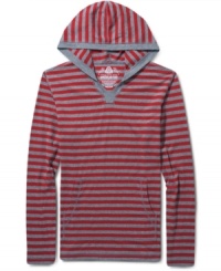 All over striping makes this a hoodie from American Rag that you're going to want to have lined-up for your weekend wear. All over striping makes this a hoodie from American Rag that you're going to want to have lined-up for your weekend wear.