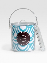 A double-walled Lucite container makes an ideal poolside or dinner table attraction. Simply remove the personalized insert for easy cleaning. Includes lid and tongs 10H X 6 diam. Hand wash ImportedFOR PERSONALIZATION Select a quantity, then scroll down and click on PERSONALIZE & ADD TO BAG to choose and preview your monogramming options. Please allow 2 weeks for delivery.