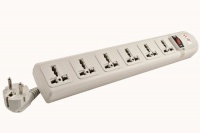 VCT - 220V/240V AC 16A Universal Surge Protector / Power Strip with 6 Universal Outlets. 50Hz/60Hz - 450 Joules. Max. 4000 Watt Capacity - Heavy Duty European Cord VCT - 220V/240V AC 16A Universal Surge Protector / Power Strip with 6 Universal Outlets. 50Hz/60Hz - 450 Joules. Max. 4000 Watt Capacity - Heavy Duty European Cord
