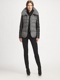 This sporty down-filled design is rendered in quilted, knit wool tweed.Attached hoodStand collarSnap frontSide zip pocketsFully linedAbout 28 from shoulder to hem82% wool/18% silkDry cleanImportedModel shown is 5'11 (180cm) wearing US size 4. This sporty down-filled design is rendered in quilted, knit wool tweed.Attached hoodStand collarSnap frontSide zip pocketsFully linedAbout 28 from shoulder to hem82% wool/18% silkDry cleanImportedModel shown is 5'11 (180cm) wearing US size 4.